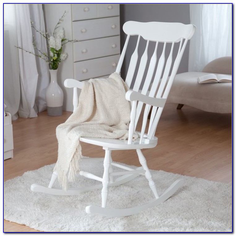 White Wooden Outdoor Rocking Chairs