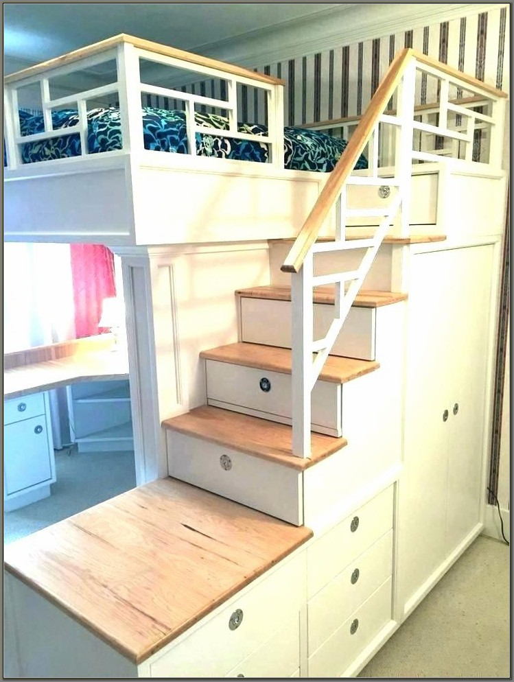 Twin Loft Bed With Desk And Stairs