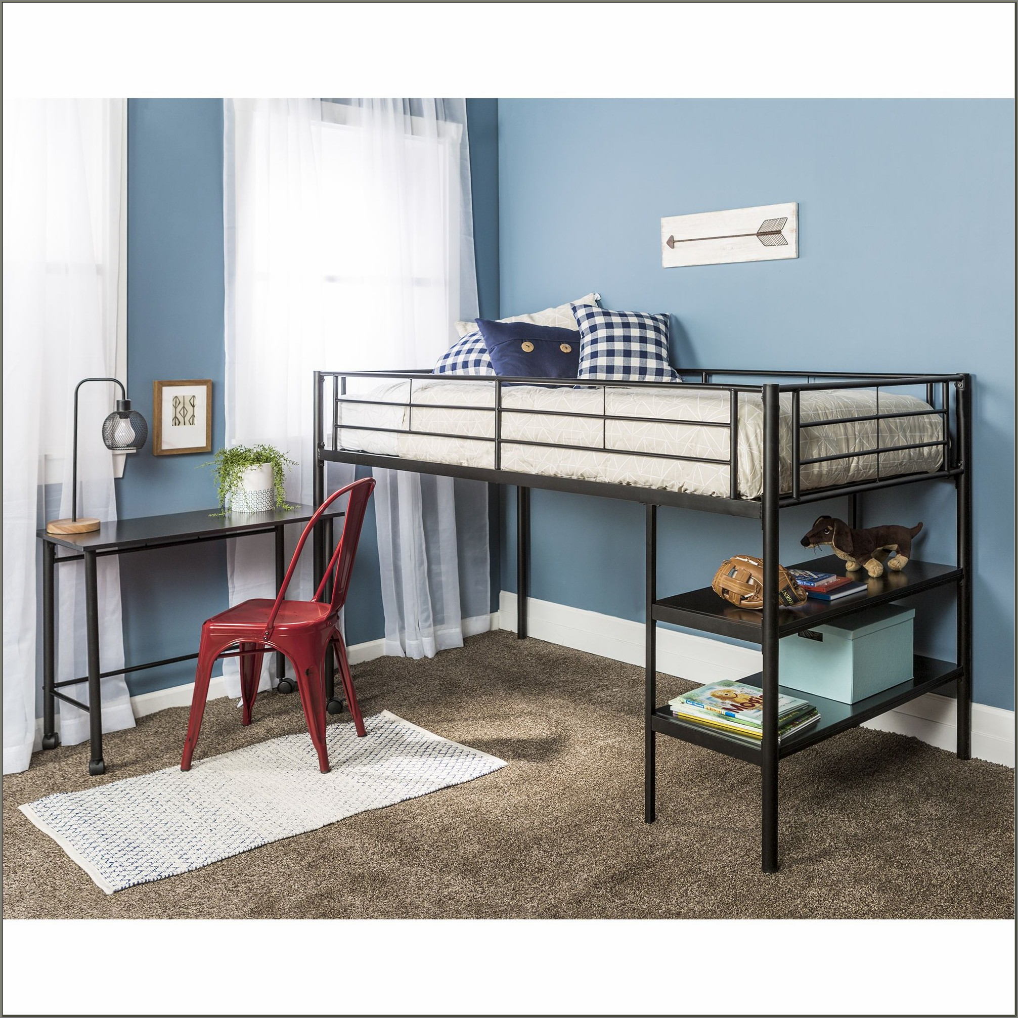 Twin Low Loft Bed With Desk